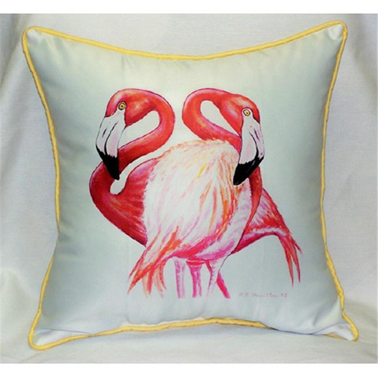 Betsy Drake HJ384 Two Flamingos Art Only Pillow 18&#x22;x18&#x22;